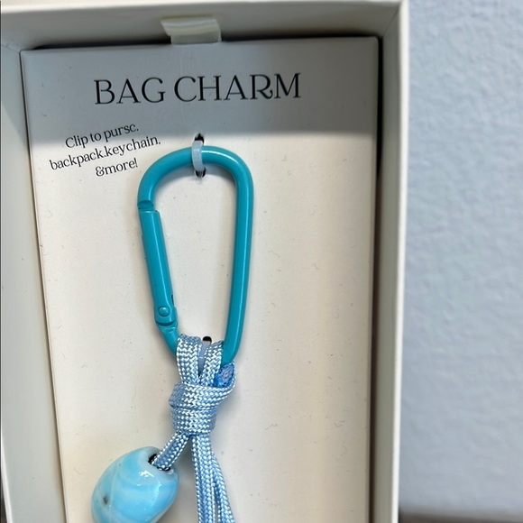 Macrae & Co | Heart Bag Charm w/ Clear Fish 🐟 🤍 - Picture 4 of 6